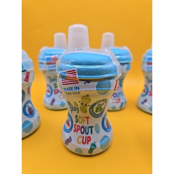 Lot of 6 Re-Play Recycled Soft Spout Sippy Cup - Blue 8 fluid ounces - Toddlers - Picture 2 of 3